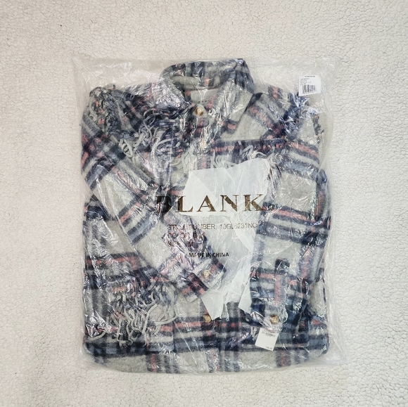 NWT BLANKNYC Plaid Fringe Shacket - Picture 6 of 8